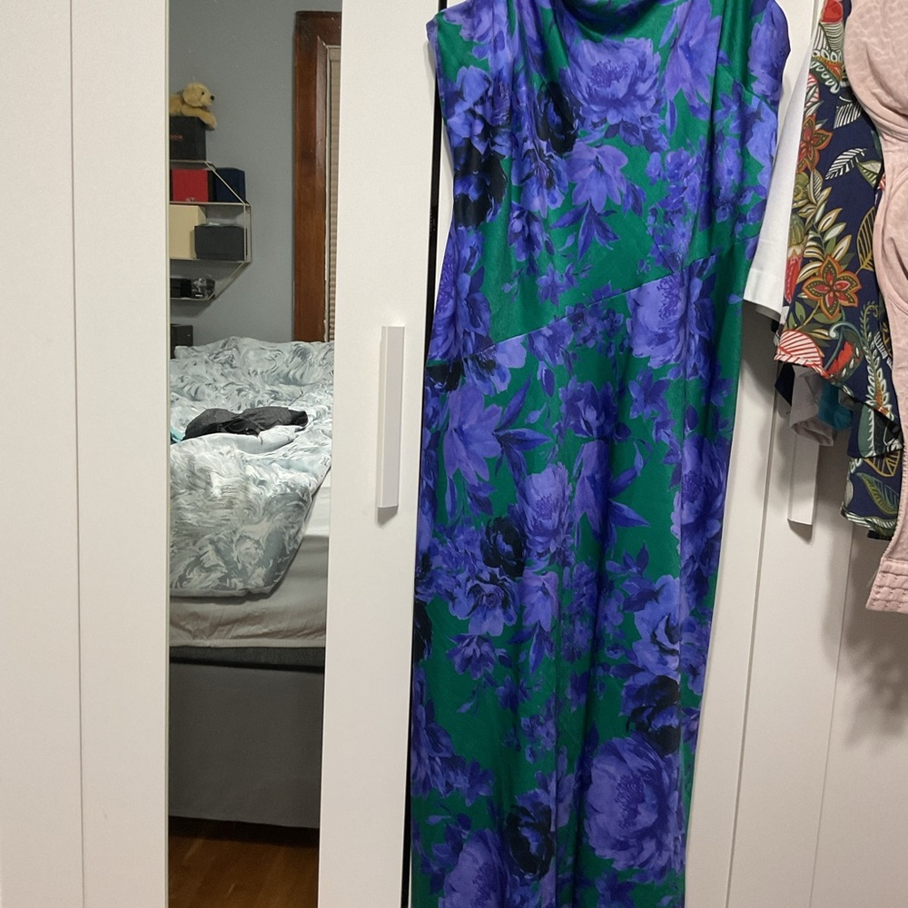 Floral Green and Purple Dress